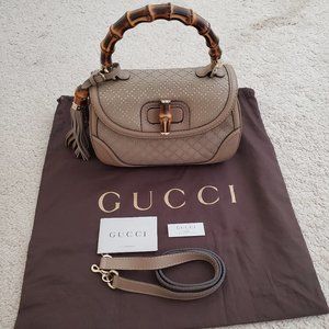 SOLD-Gucci new bamboo top handle shoulder bag
